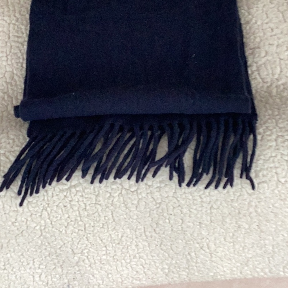 Acne Studios Dark Blue Scarf with Fringe - Picture 4 of 4